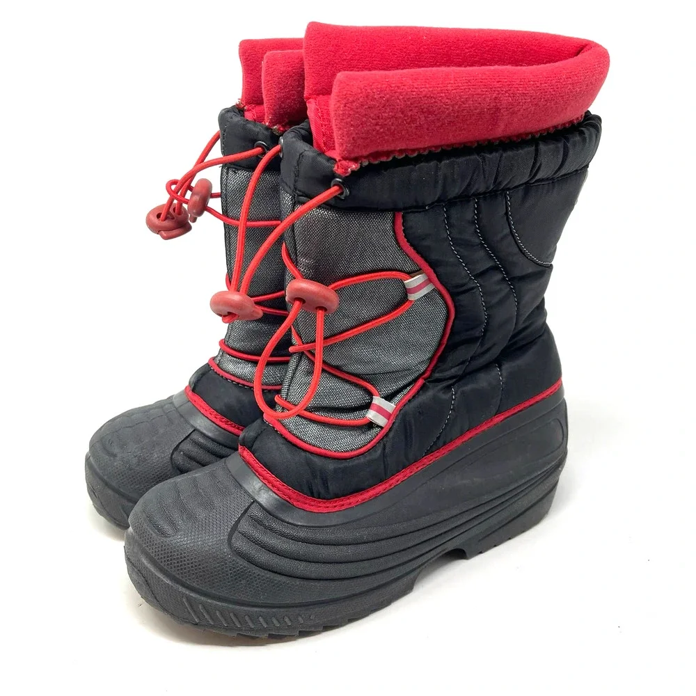 Chill Chasers by Buster‎ Brown Insulated Snow Boots Youth Size 3M Black Red